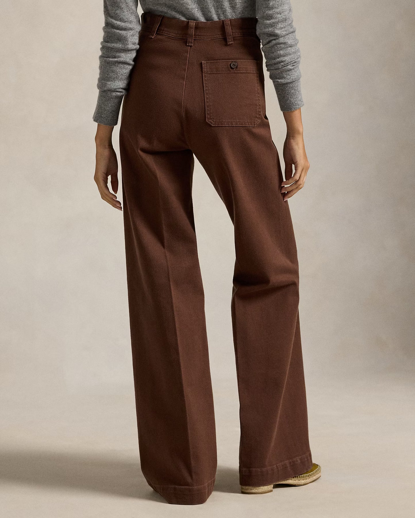 Women's Ralph Lauren Button Linen Pants (Khaki)