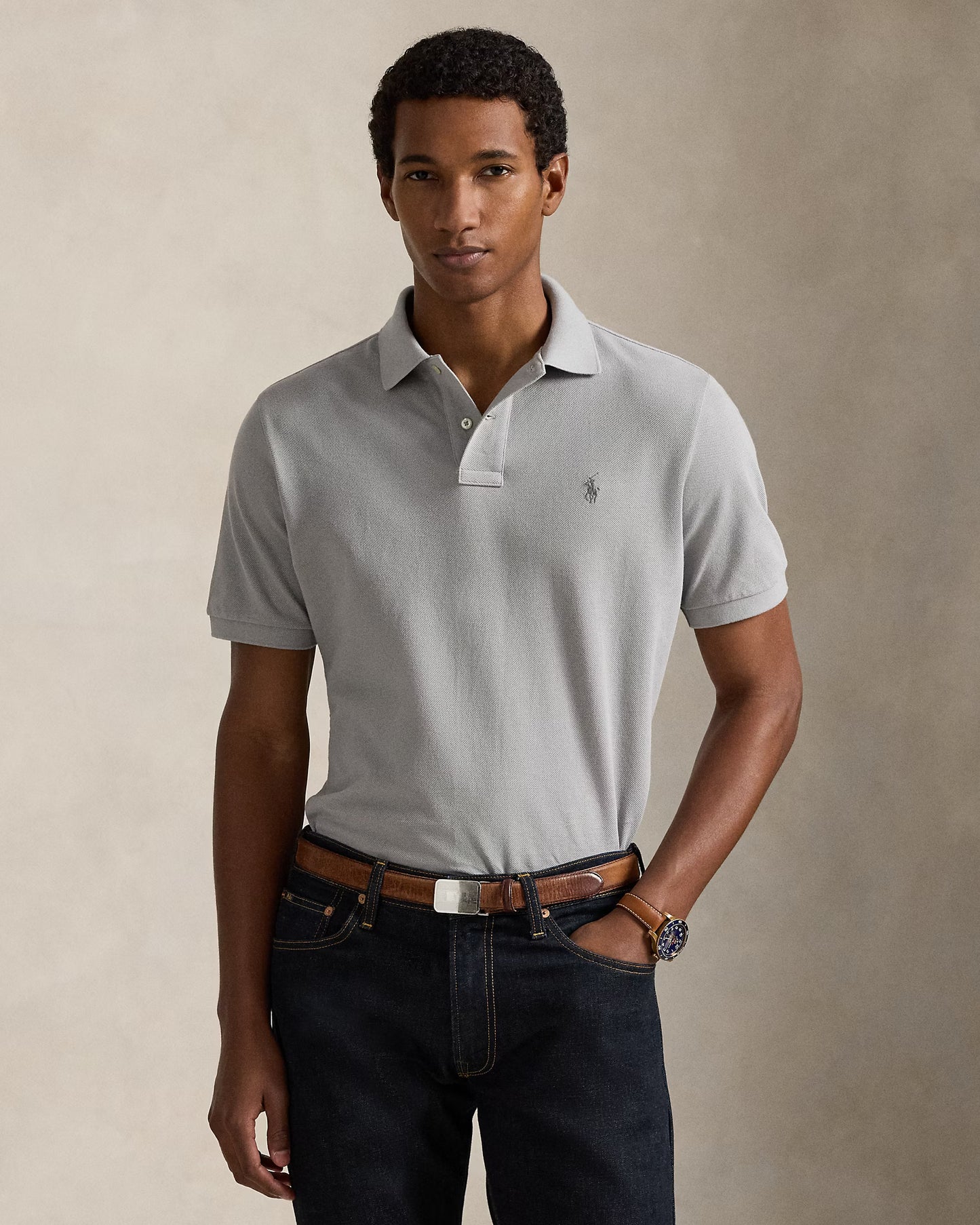 Men's Ralph Lauren Polo Shirt (Light Grey)