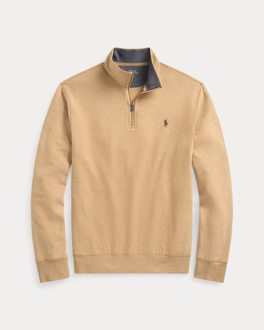 Men's 100% Cashmere Ralph Lauren Quarter-Zip Sweater (Camel)