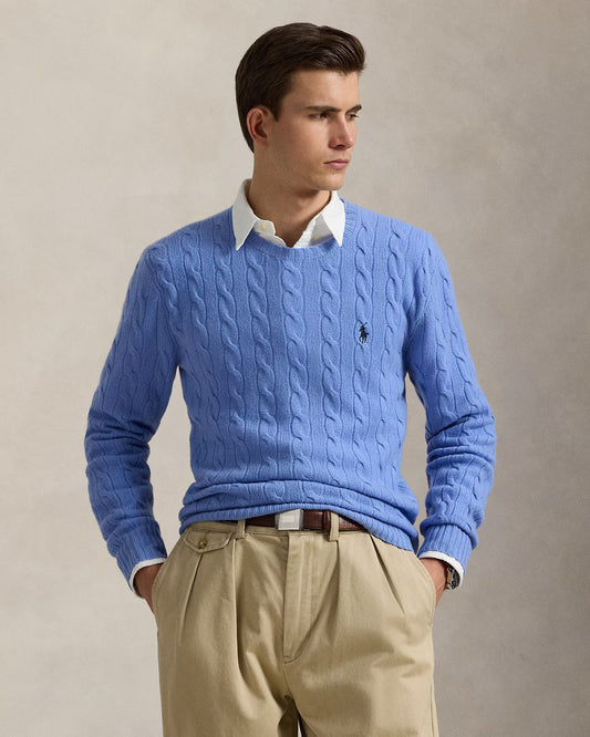 Men's Ralph Lauren Cable-Knit Sweater (Light Blue)