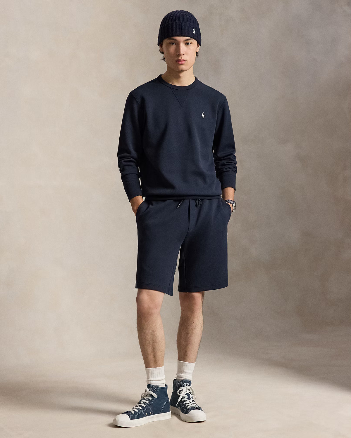 Men's Ralph Lauren Fleece Shorts (Navy Blue)