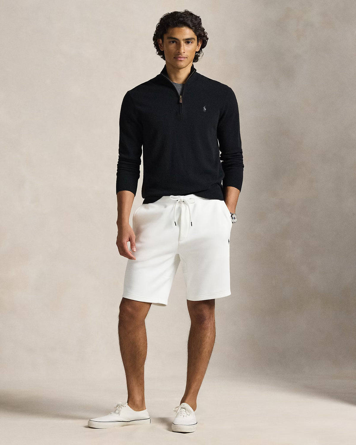 Men's Ralph Lauren Fleece Shorts (White)