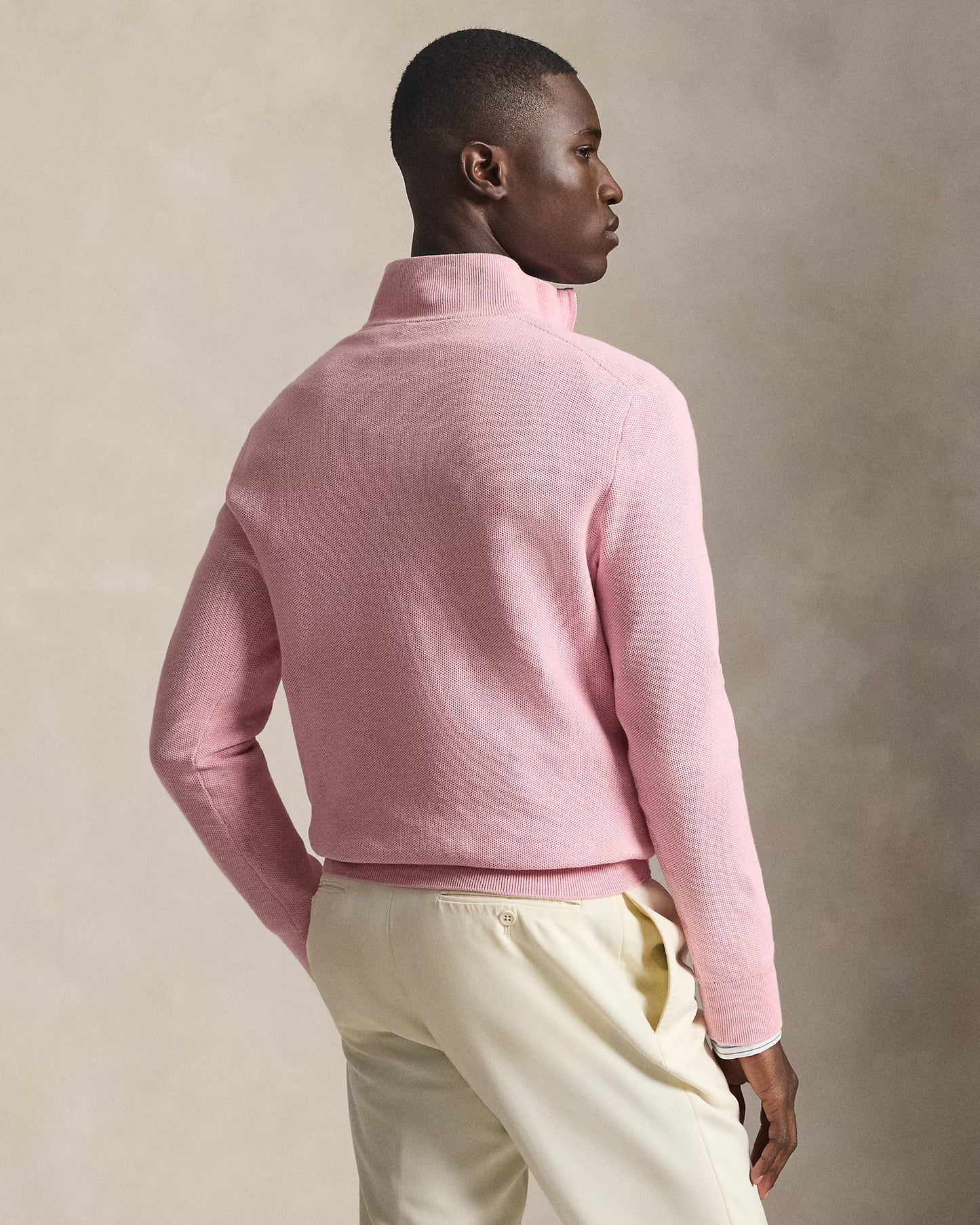 Men's Ralph Lauren Quarter-Zip Sweater (Baby Pink)