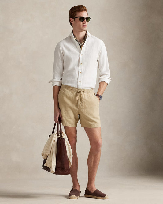 Men's Ralph Lauren Linen Shorts (Beige)