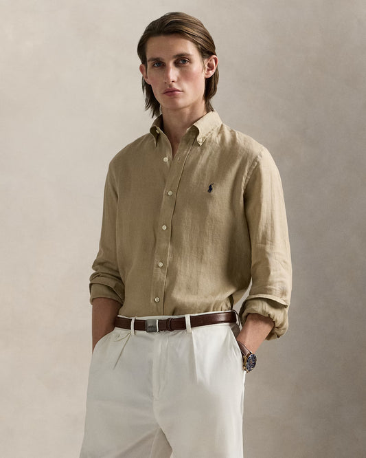 Men's Ralph Lauren Linen Shirt (Beige)