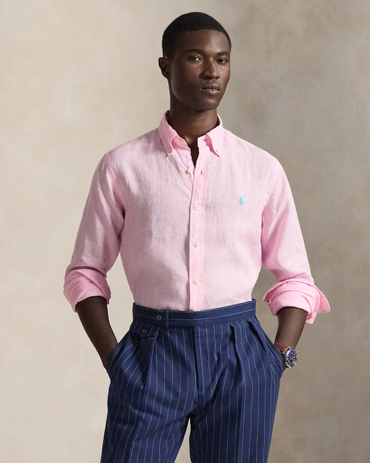 Men's Ralph Lauren Linen Shirt (Pink)