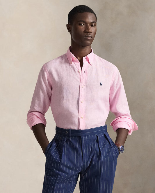 Men's Ralph Lauren Linen Shirt (Baby Pink)