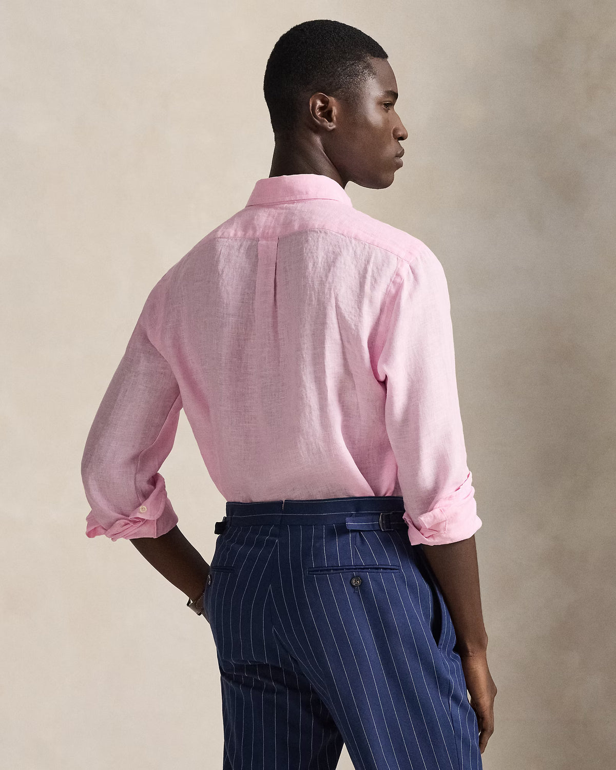 Men's Ralph Lauren Linen Shirt (Baby Pink)