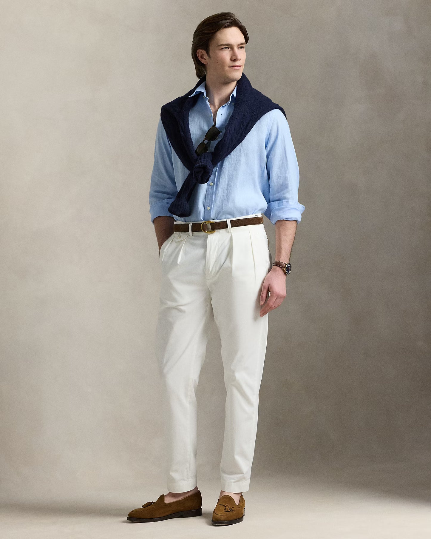 Men's Ralph Lauren Linen Shirt (Blue)