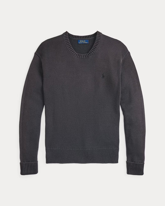 Men's 100% Cashmere Ralph Lauren Crewneck Sweater (Dark Grey)
