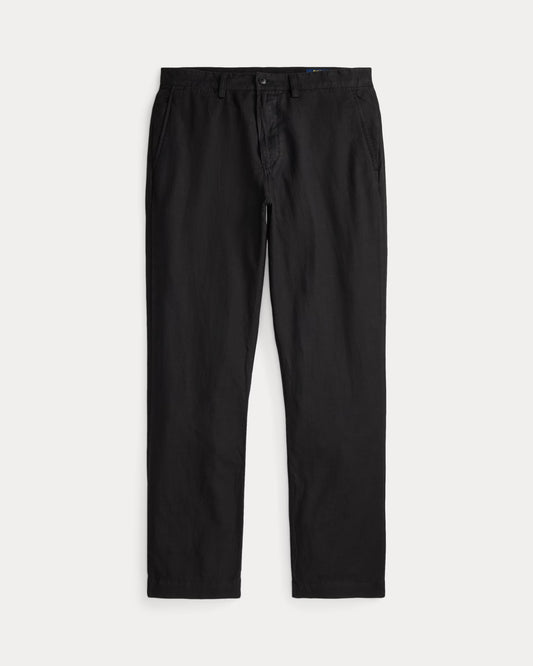Men's Ralph Lauren Button Linen Pants (Black)