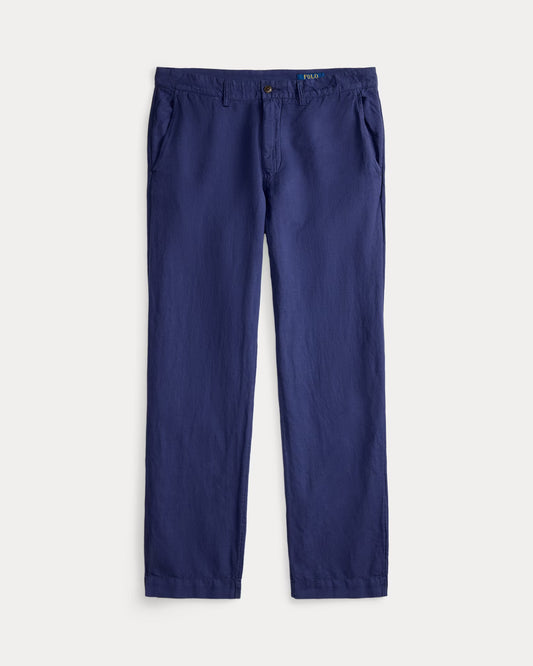 Men's Ralph Lauren Button Linen Pants (Navy Blue)