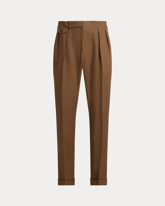 Men's Ralph Lauren Button Linen Pants (Khaki)